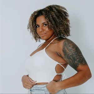 Klassy Network - Strappy Back Brami (crop) White - Small